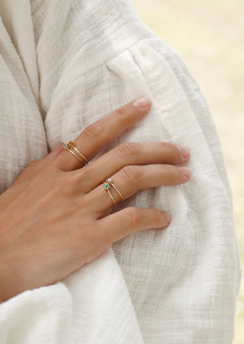 Anillo zafiro rosa