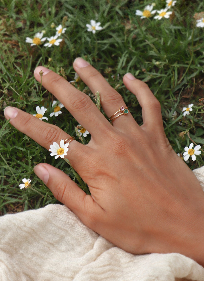 Anillo zafiro rosa